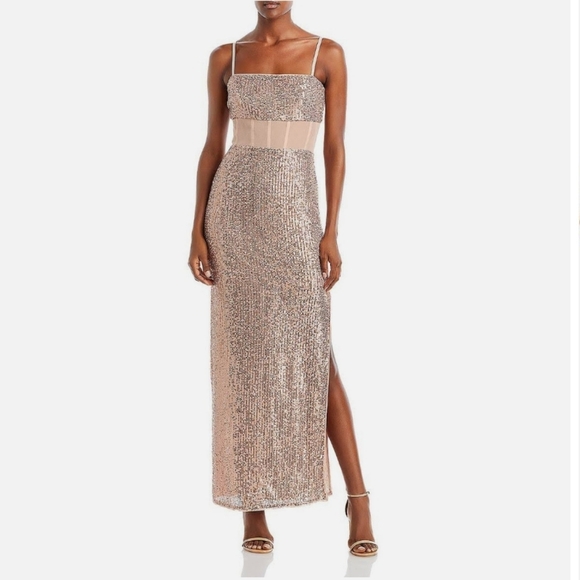 BCBGMaxAzria Dresses & Skirts - BCBG sequin corset maxi dress